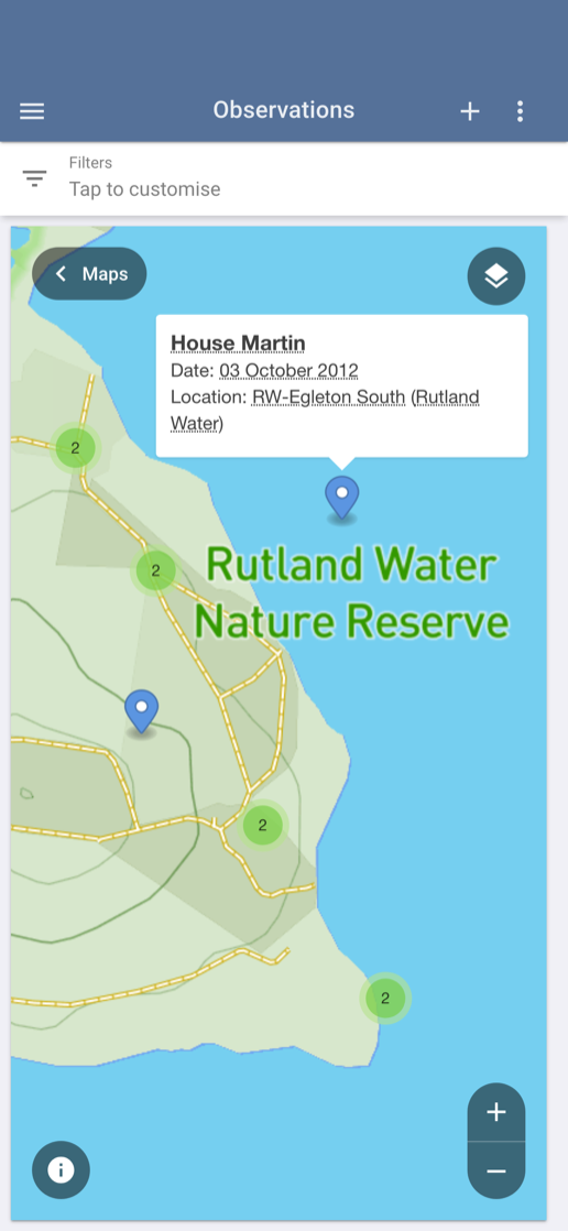 Observations map
